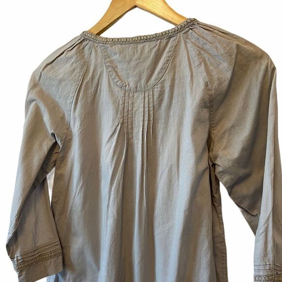NORTHERN REFLECTIONS Grey Cotton Peasant Top XS - Picture 7 of 8
